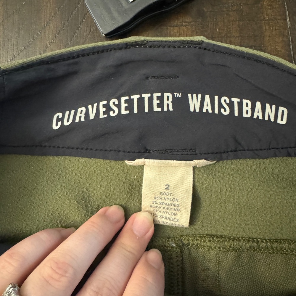 Women's Olive Straight-Leg Pants - Picture 3 of 3